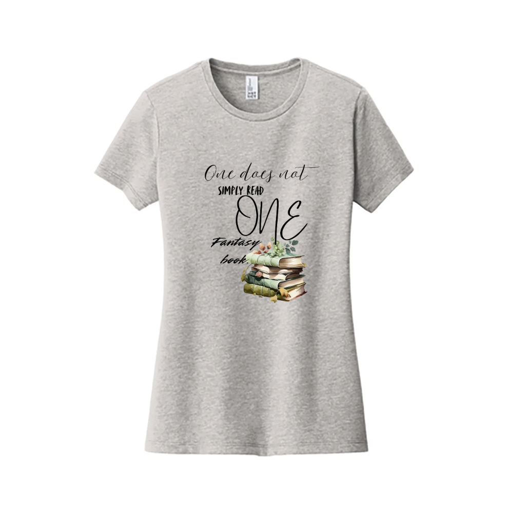One Does Not Simply Read One Fantasy Book Women's T-Shirt (Light Heather Grey, S)